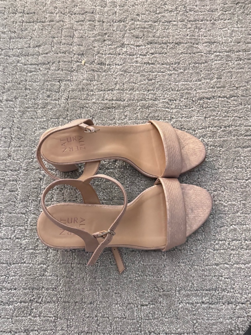 Naturalizer Rose Gold Open-Toe Ankle-Strap Heels